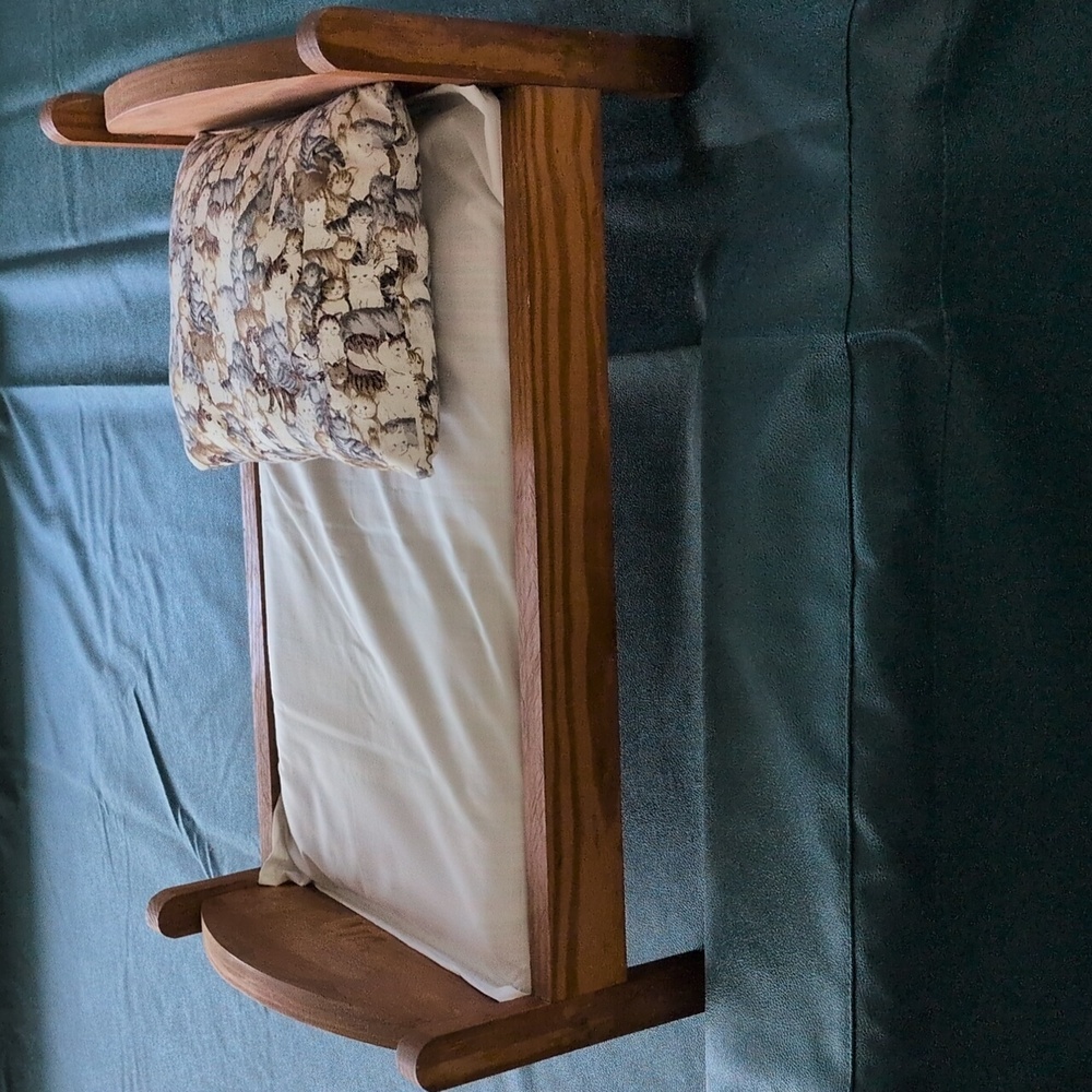 vintage american girl doll sized solid wood Doll Bed. - Picture 2 of 6